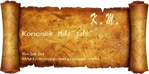 Koncsek Máté névjegykártya