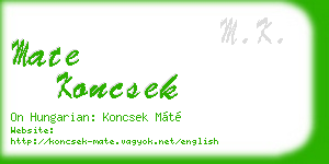 mate koncsek business card